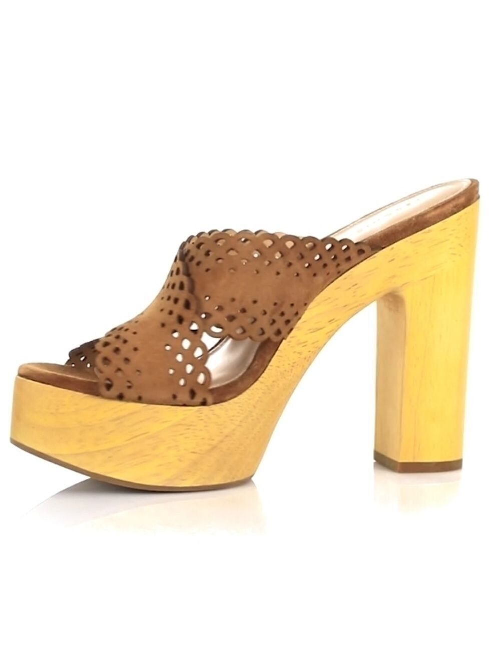 Veronica Beard Gaynor Suede Platform Mule in Hazelwood NIB